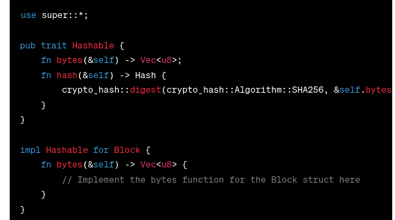 Implement Hashable Trait