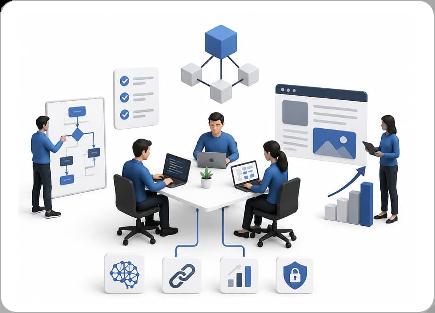 Business owners launching digital products with Debut Infotech
